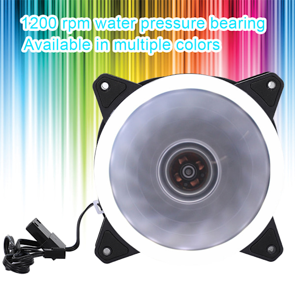 Chassis Fan Computer Cooler Mute Desktop PC Tilbehør Monokrom RGB Dobbelt Blænde 12cm (Dobbelt Blænde Hvidt Lys Skruer)