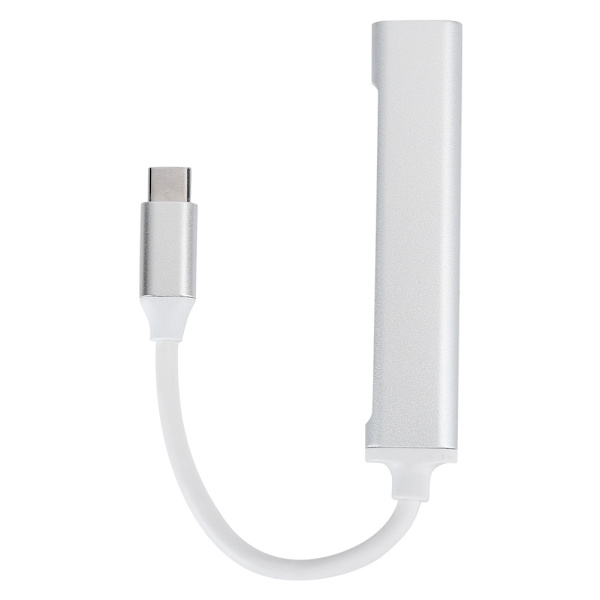 4-portars USB 3.0-hubb Multifunktion Typ C Splitter Extender Dock Adapter OTG PC (Silver)