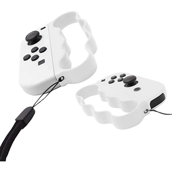 NS Boxnings Fitness Ring för Switch Joypad, Boxningsspelgrepp för Switch Pad, Hemma GYM för Familjekul (Vit)