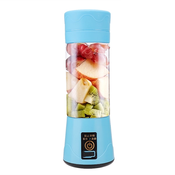 380ml Bärbar Mini USB Hem Elektrisk Fruktmixer Mixer Juicer 6 Blad (Blå)