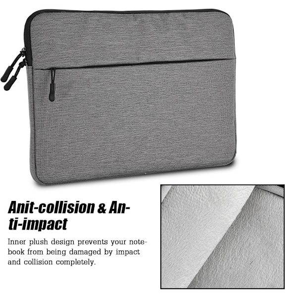 Anti-collision Notebook Case Multi-interlayer Laptop Bag for 15.6in Notebook - Coffee