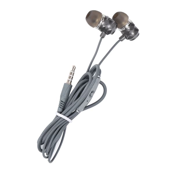 JY‑074 Kablede ørepropper Stereo Bass Støyreduserende Isolerende øretelefoner med mikrofon for IOS for AndroidGrå