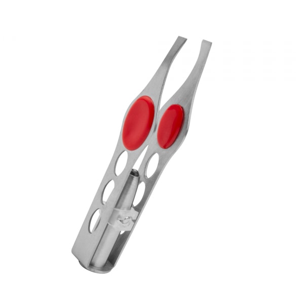 4 stk pinsett med LED lys hårfjerning Lys pinsett Makeup pinsett med lett verktøy for menn kvinner, rød