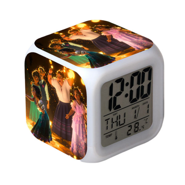 Wekity Anime Magic Full House Väckarklocka LED Kvadratklocka Digital Växlarm med Tid, Temperatur, Alarm, Datum
