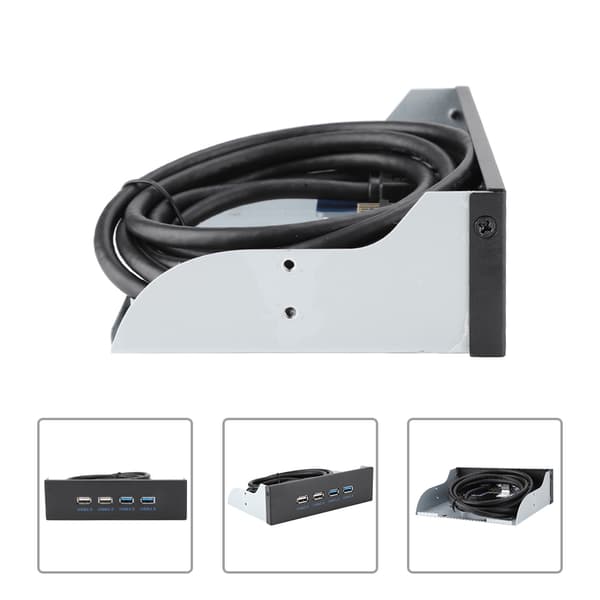 2 Port USB 3.0 + 2 Port USB 2.0 HUB Utvidelses Frontpanel