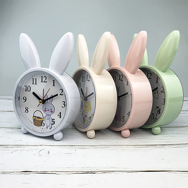 SAYTAY Soverom Vekkerklokke, Bunny Ears Vekkerklokke , Student Home Decoration Desktop Clock