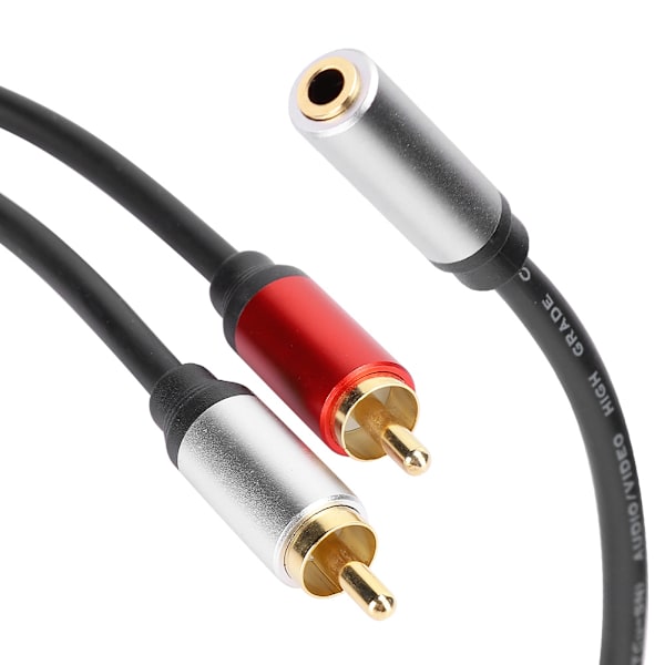 Audioadapterkabel En i två 3,5 mm hona till 2RCA hane anslutningsledning för smartphone 3,5 mm hona till 2RCA hane 0,3 m