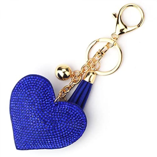 Dejlig ferskenhjerte diamant nøglering til kvinder taske vedhæng nøglering Valentinsdag Fødselsdagsgaver --- Khaki