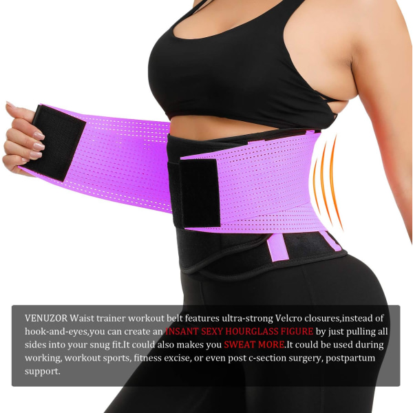 Midjetrenerbelte for kvinner - Midjetrener Trimmer - Slankende Body Shaper-belte - Sport Girdlesbelte (UP Graded) purple M