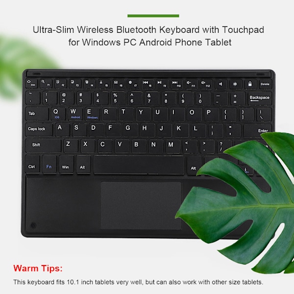 Erittäin ohut langaton Bluetooth-näppäimistö kosketuslevyllä Windows PC Android -puhelimelle ja -tabletille