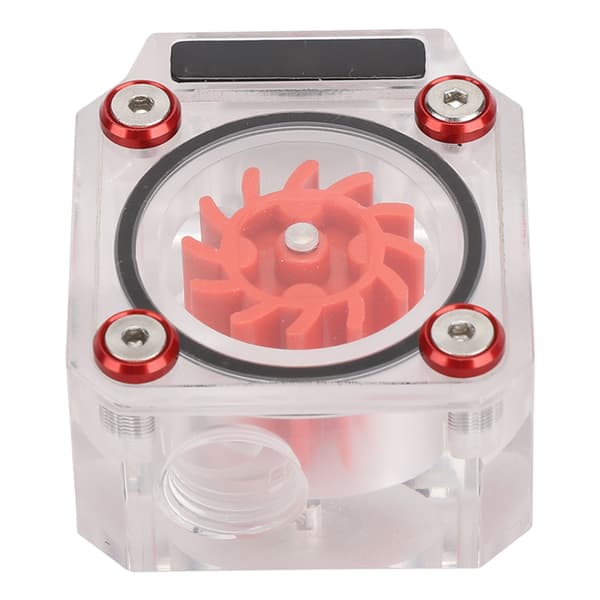 Vandkølings Flow Meter Transparent Akryl To-vejs 3 Huller Computer Tilbehør (Rød)