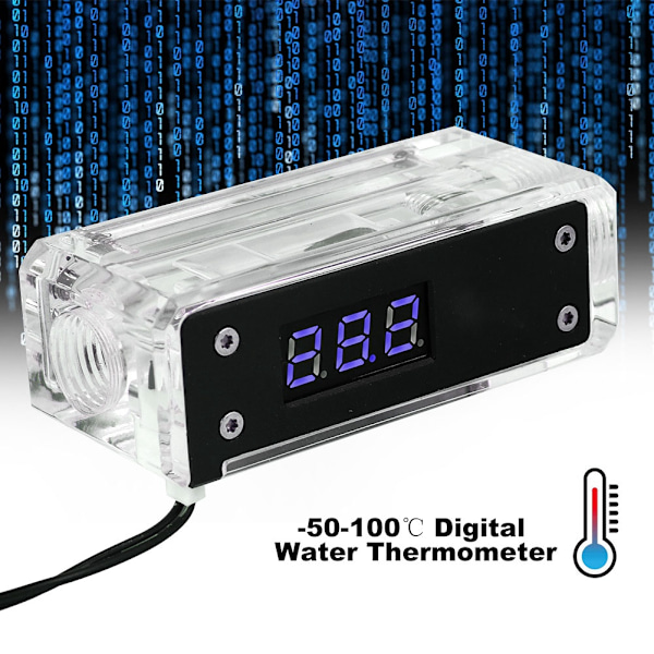 Exakt 50-100℃ Digital Vattentermometer Realtids Vattenkylning Termometer Blå Display