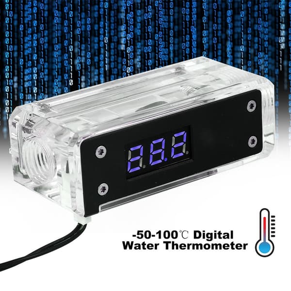 Præcis 50-100℃ Digital Vandtermometer Realtid Vandkøling Termometer Blå Display