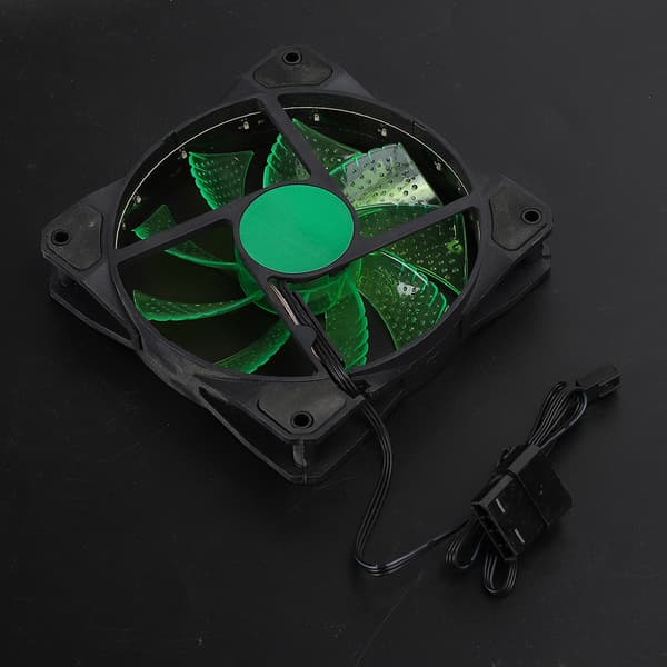 Chassis Fan Computer Cooler PC Tilbehør 3-Wire 15-Light Mute LED Streamer Farverig 12CM15-Light Grøn