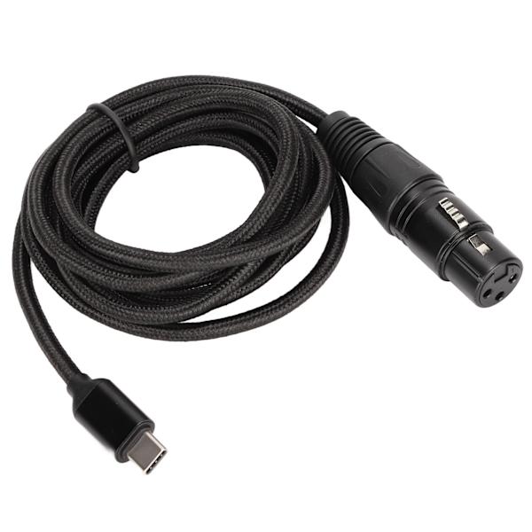USB C till XLR-honkontakt Lågbrus HIFI Plug and Play USB C Mikrofonkabel för Windows 2 Meter/6.6ft