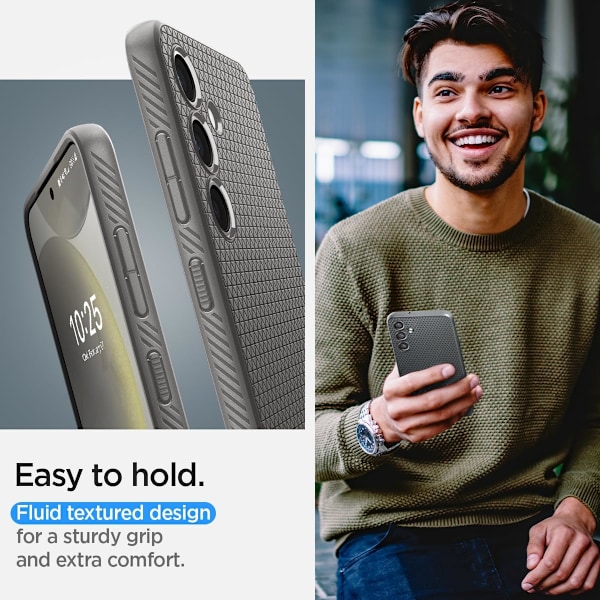 Liquid Air-deksel designet for Galaxy S24 6.2 (2025) [Ingen magnetring], [Beskyttelse i militærklasse] - Matt svart Marble Gray