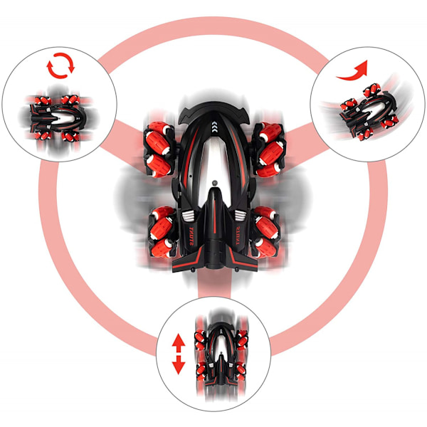 Fjärrstyrda stuntbilar för pojkar - Fjärrstyrda bilar 360° roterande drift stuntbil Hög hastighet Rc leksaksbil 2.4Ghz Rc racingmotor för barn flickor och pojkar