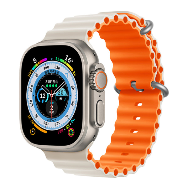 Apple Ocean Watch Band för applewatch8/7/se/ultra sport tvåfärgad silikon iwatch armband ( 42/44/45/49mm)