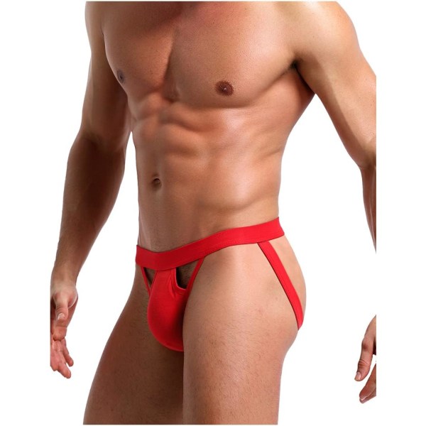 Mænds atletiske supporter stræk undertøj mesh jock strap multipack Red L