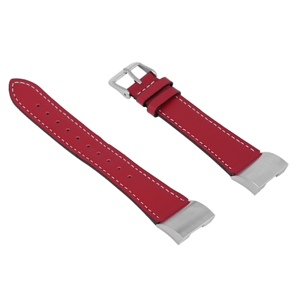 Läderarmband Rem Smart Armband Rem Ersättning för Fitbit Charge 2 (Röd)