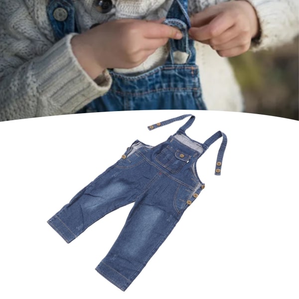 Børneoveralls Justerbar Sød Baby Pige Dreng Børne Jumpsuits til Udendørs Ferie Rejse Skole Blå 110cm/43.31in