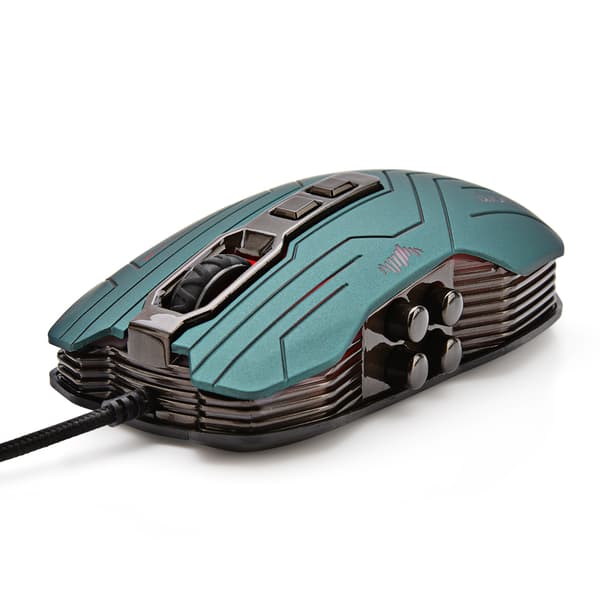 LUOM G5 3200 DPI USB-kabelansluten spelmus med 9 programmerbara knappar, grön