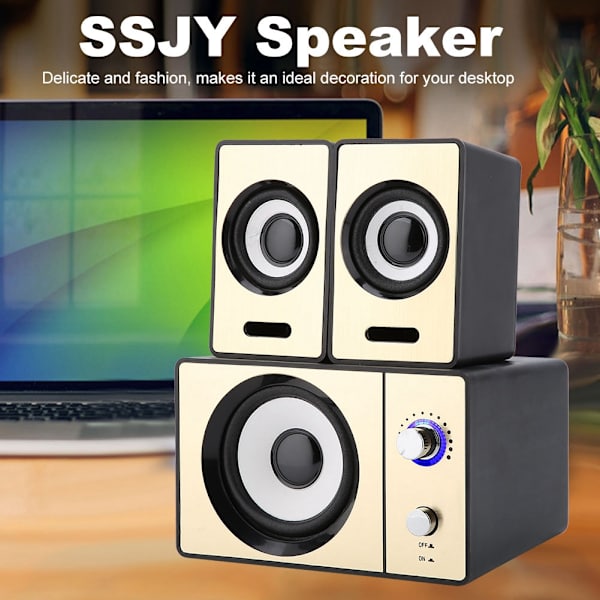SSJY USB Mini-dator Notebook Tablet PC-högtalare 3,5 mm Hem för PSP DVD MP3/4 Guld