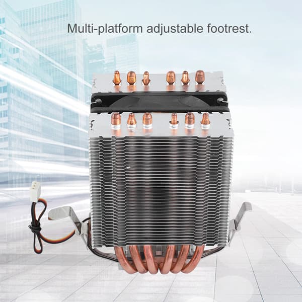 Computer CPU-ventilator køler køleplade 6 varmerør til Intel Lag1156/1155/1150/775 rød