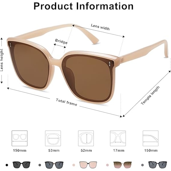 Trendy Oversized Solbriller for Kvinner og Menn Brown/Brown Gradient