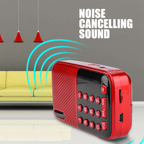 PW Cut Memory Stereo FM-radio U-disk/TF-musikk Mini USB FM-radiohøyttaler med 24-timers standby