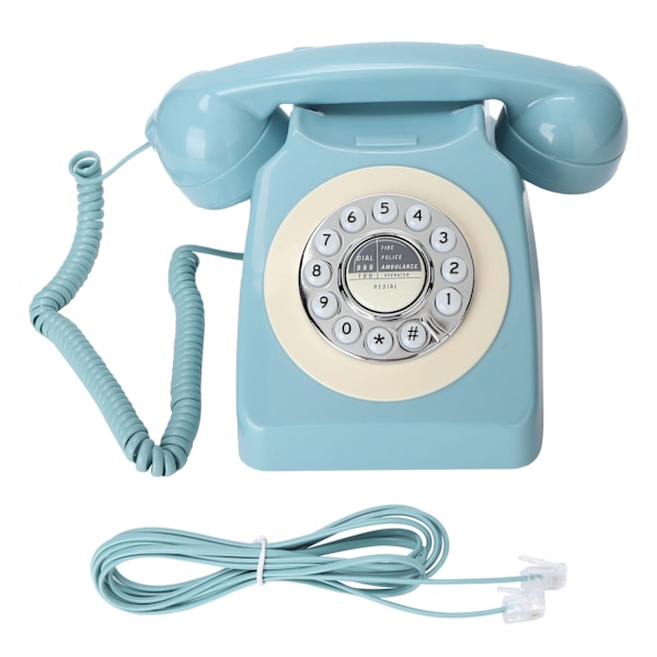 CT‑8019 Retro fasttelefon Klassisk roterende design Gammeldags kablet bordtelefon for hjem og kontor