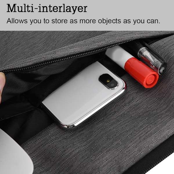 Anti-collision Notebook Case Multi-interlayer Laptop Bag for 15.6in Notebook - Coffee