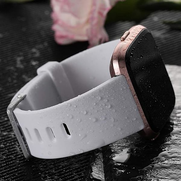 Älykäs rannekkeen hihna on yhteensopiva Fitbit versa -älykellon, versa 2:n ja versa Lite se -kellojen kanssa naisille ja miehille（Valkoinen-S）