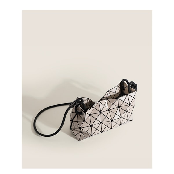 Geometrisk diamantgitter skuldertaske tofu taske crossbody lille taske kvinde blødt læder