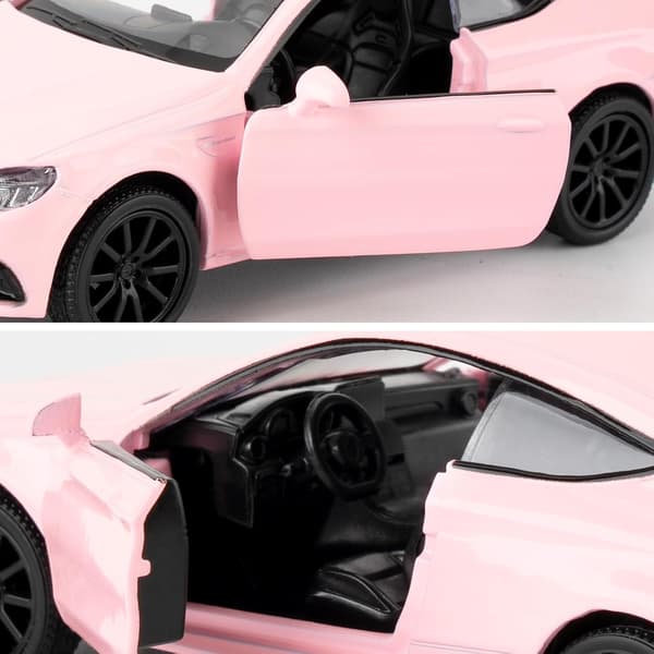 1:36 Benz C63 S AMG bilmodell, Diecast Pull Back modellleketøybil, dører åpne, samleobjekt leketøy for barn