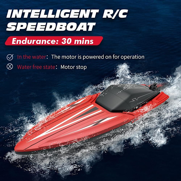 RC-båd fjernbetjening båd til børn voksne, 2,4 GHz racerbåde til pools og søer, dobbelt motordesign, sommerlegetøj, gaver til drenge piger