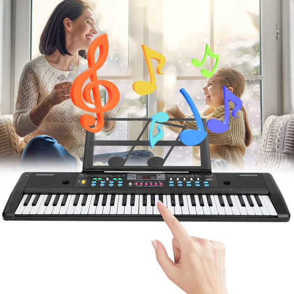 61 Tangenter Elektronisk Orgel Bærbart Digitalt Musikinstrument Keyboard med Mikrofon Børnelegetøj