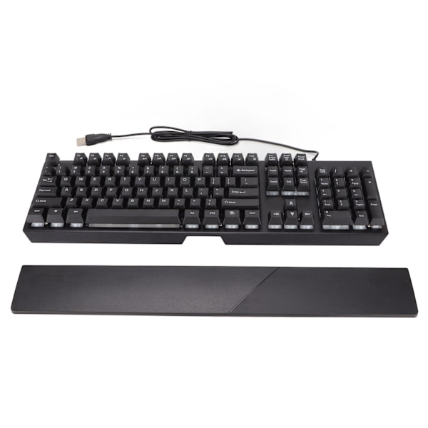 RGB Wired Keyboard with Wrist Rest 104 Keys Clear Characters Good Resilience Mechanical Feel Keyboard for Office Gaming Black