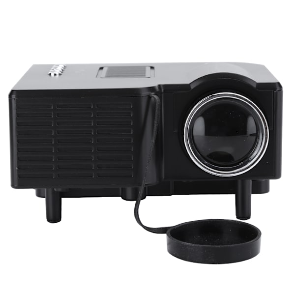 Bærbar hjemmebiograf LED Mini kablet projektor HD 1080P VGA USB HDMI   Sort