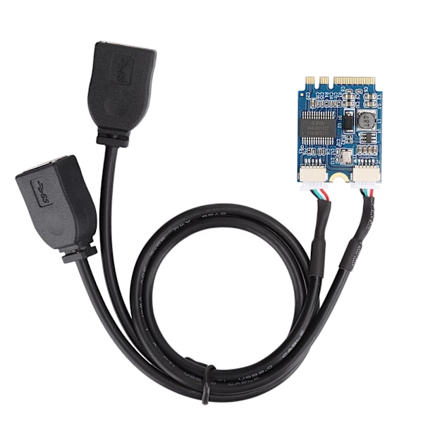 M.2 NGFF - USB -sovitinkortti KEY A E -liitäntään, kaksi USB2.0 -porttia, laajennuskortti, kaapeliadapteri