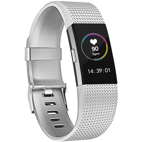 Älykäs kello, rannekorun vaihtohihna yhteensopiva Fitbit charge 2:n kanssa, klassinen ja erikois säädettävä urheilurannekkeet（Metal-Silver-S）