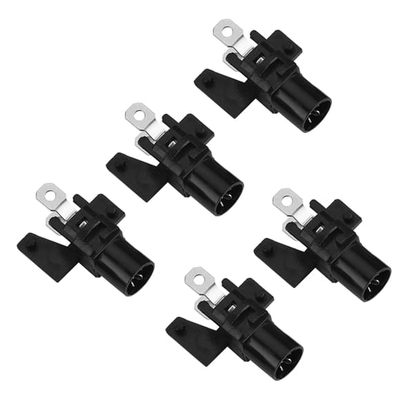 5 stk. runde trykknapper med farverig LED-lys til oplyst arkade-videospil