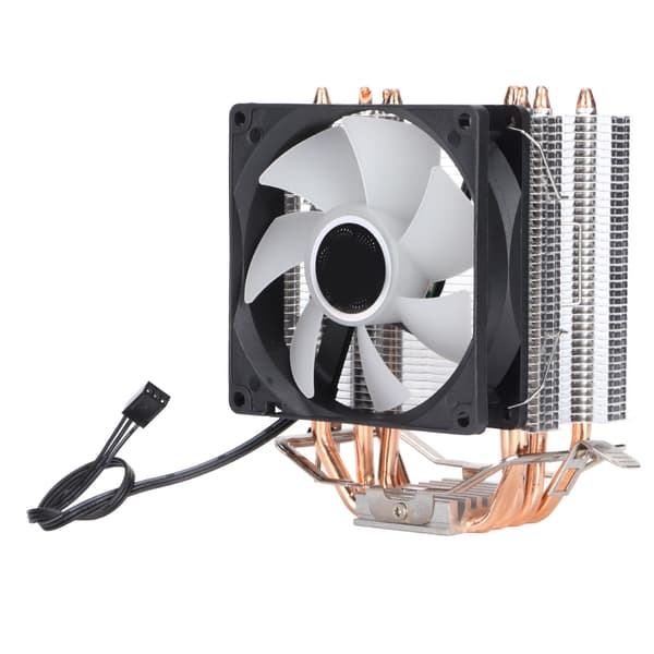 Computer Cpu Køleventilatorer RGB 90mm 3pin 4 Varmerør Lydløs Drift Plug and Play CPU-ventilator Enkelt Ventilator