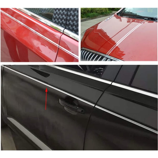 Sort Pinstripe Tape Bil Karosseri Side Stripe Dekal Talje Sticker Auto Pinstripe Tape til Biler