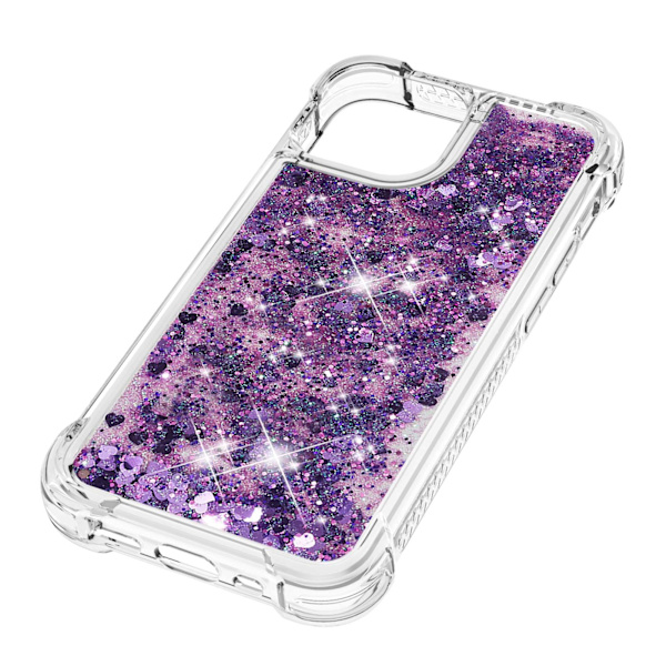 Glitterfodral för iPhone 14 Pro Max, flickor, Bling Quicksand, mjuk TPU, glänsande, glittrande, flytande, vackert, genomskinligt fodral