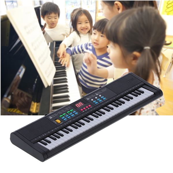Keyboard Piano Instrument 61 Tangenter Elektrisk Digital Multifunktionel med Mikrofon MQ6186