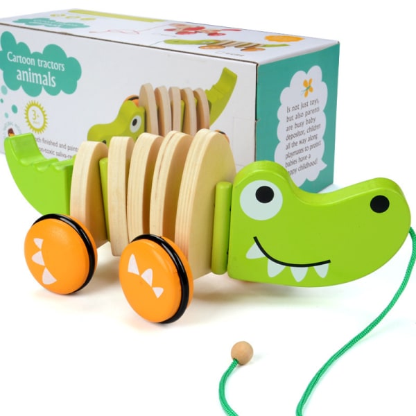 Hape E0348 Walk-A-Long Croc - Träleksak i form av krokodil att dra