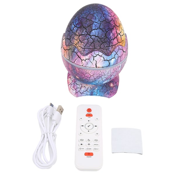 LED-projektorlampe 3D-dinosauruseggform fjärrkontroll Bluetooth-musikprojektionsljus för sovrum kafébar Interstellar Blue