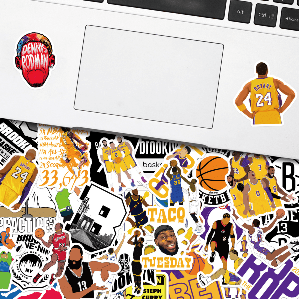 Nba-supertähti Kobe Black Mamba -tarrat, 200 kpl, vedenpitävät ja UV-kestävät, loistavat kaikkiin laitteisiisi