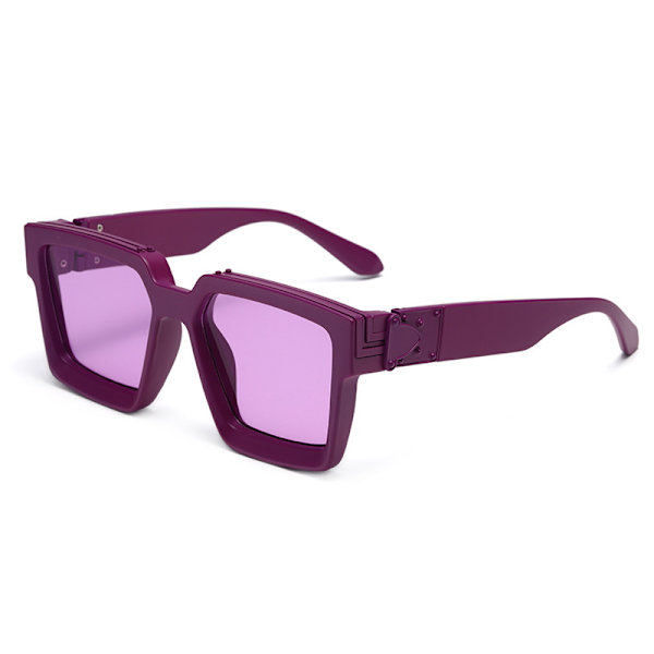 Sommer Strand Disco Solbriller Briller Generøs Ramme Solbriller Mænds Og Kvinders Solbriller Frosted Purple Purple